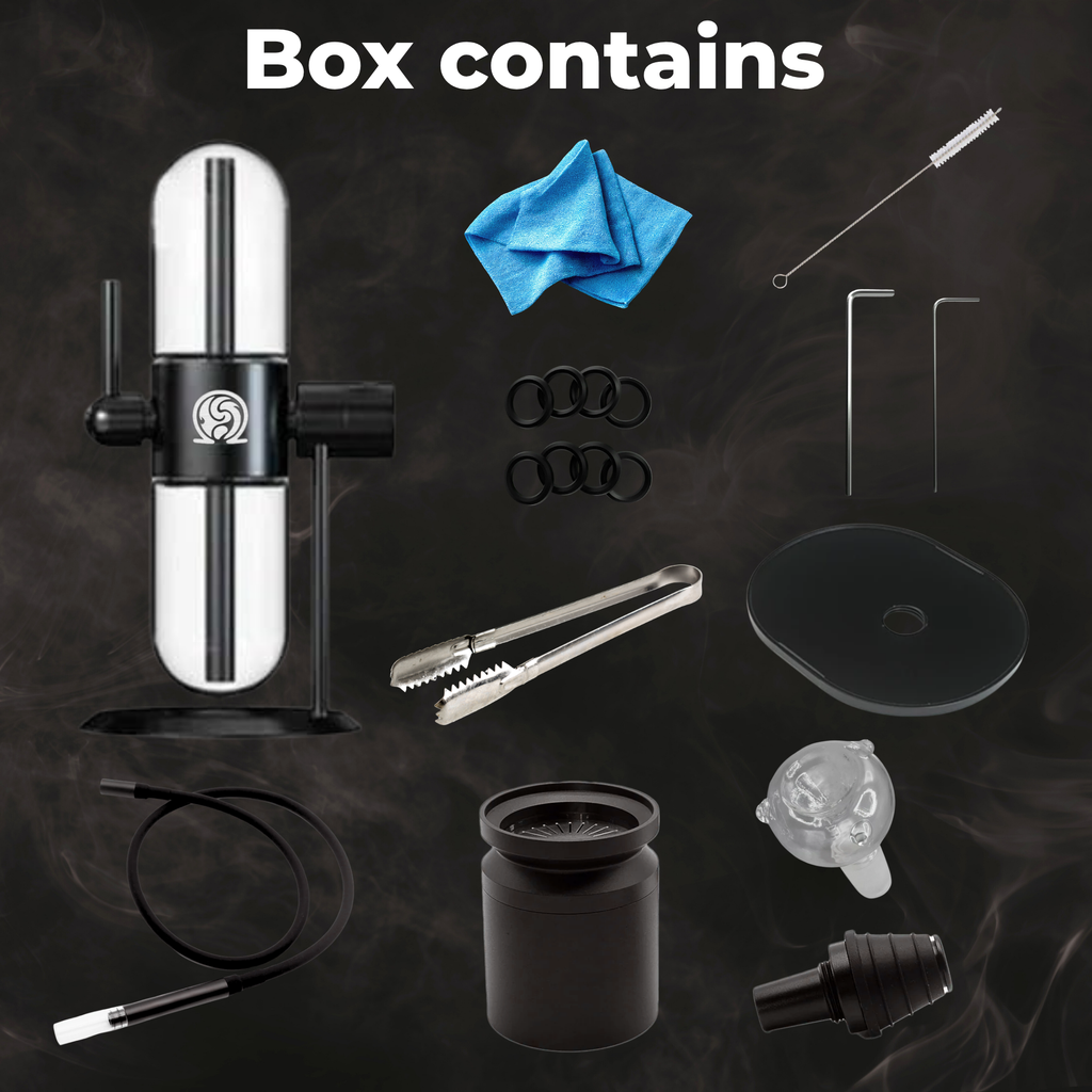 Gravity Hookah Set 360° Rotating with Heat Management Device, Cleaning Set and Smoking Accessories