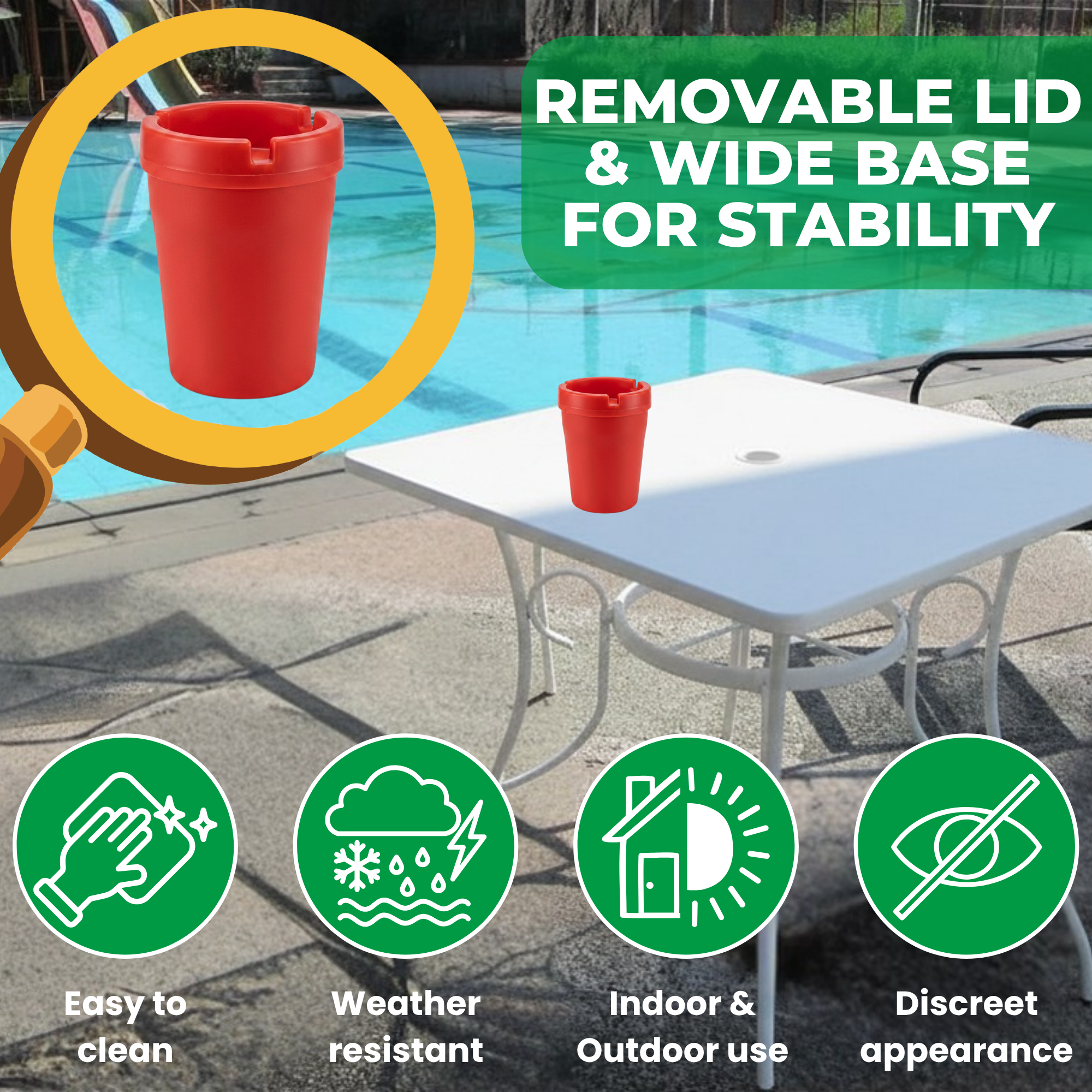 2-Pack Plastic Cigarette Ashtray Butt Bucket – Convenient and Odour-Free Disposal